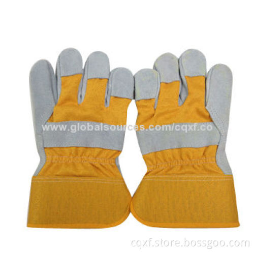Safety and Working Gloves with Cow Split Leather